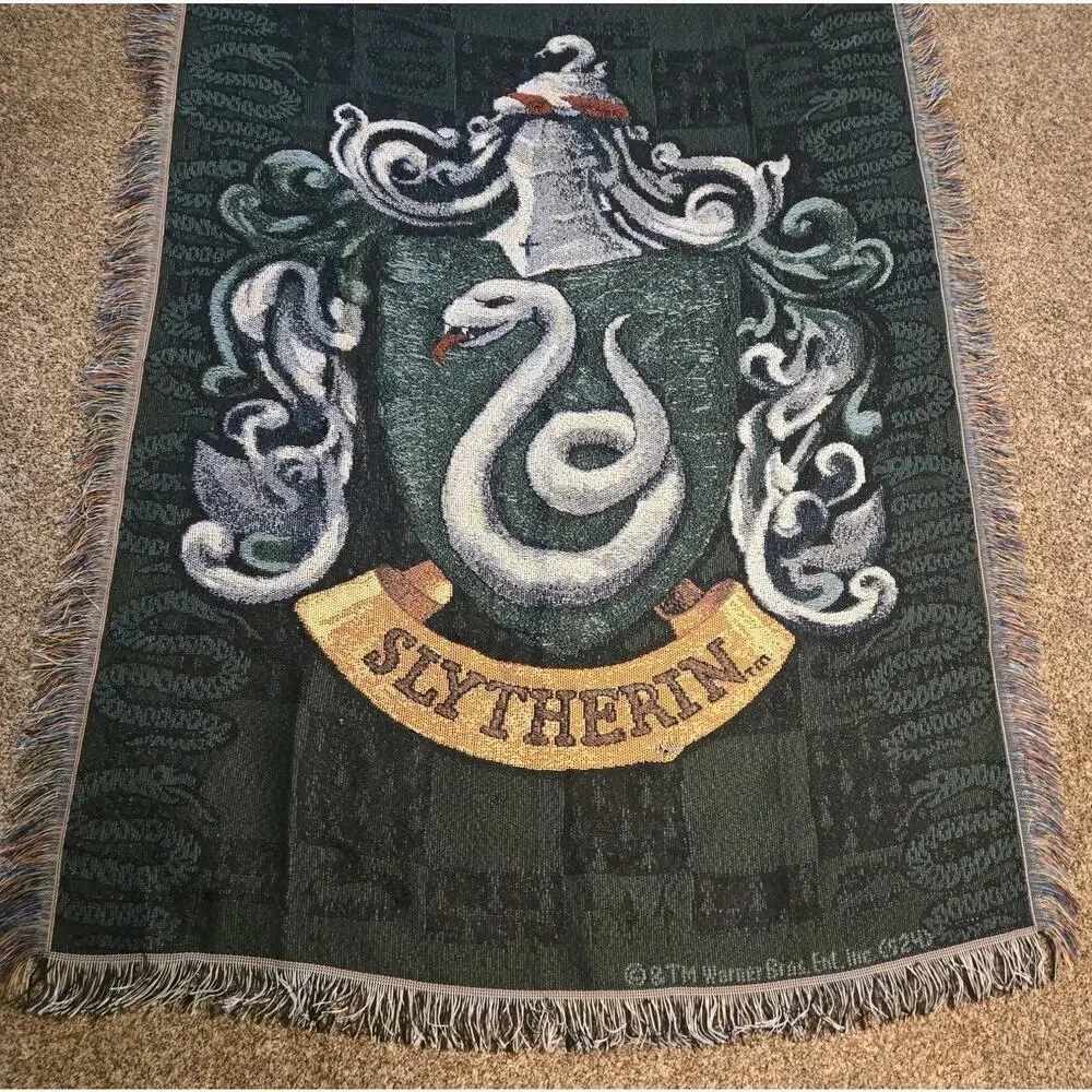 Slytherin Crest (Harry Potter) Woven Tapestry Throw Blanket 48x60